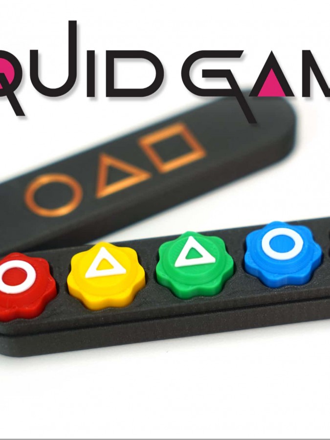 Squid Game - Gonggi Oyunu - Beş Taş - 5 Taş Oyunu - Içi Dolu Kutulu - Renkli Baskı - 3d Baskı