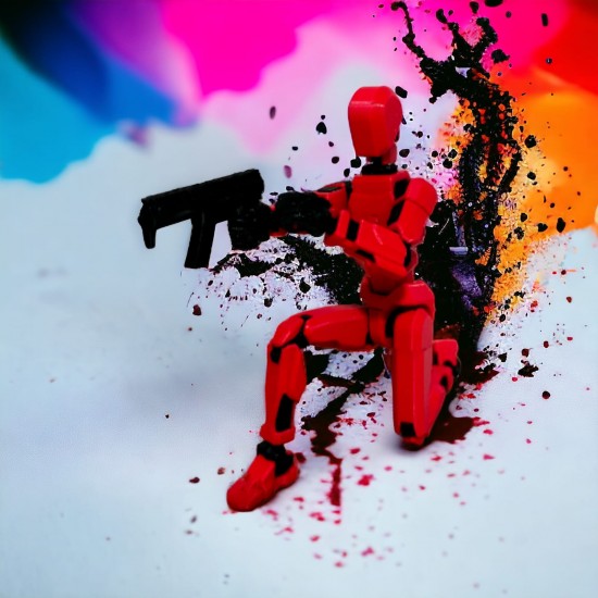 Dummy 13 Aksiyon Figürü Kırmızı Renk Hareketli Figür Oyuncak Model 14 cm