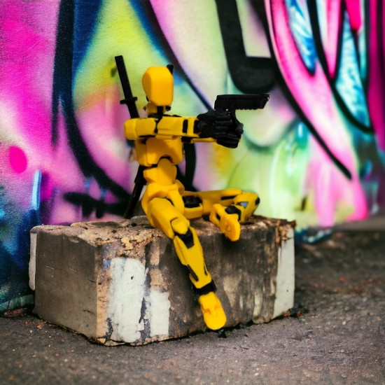 Dummy 13 Aksiyon Figürü Sarı Renk Hareketli Figür Oyuncak Model 14 cm